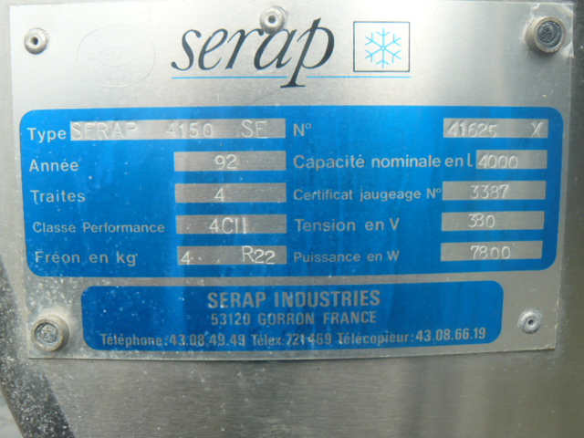 schładzalnik do mleka serap 4000l