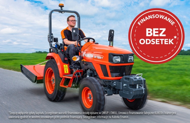 Finansowanie bez odsetek Kubota Finance