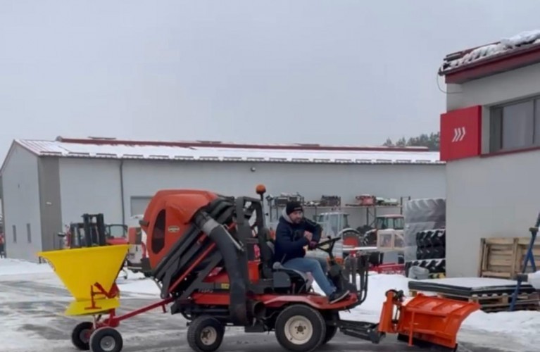 kubota f 2560 - profesjonalna kosiarka samojezdna – koszenie ze zbiorem pokosu i wysokim wysypem!