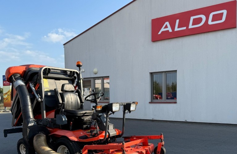 kubota f 2560 - profesjonalna kosiarka samojezdna – koszenie ze zbiorem pokosu i wysokim wysypem!
