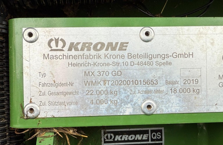 🚜 przyczepa samozbierająca krone mx370gd – 2019 rok, bardzo dobre wyposażenie! 🚜