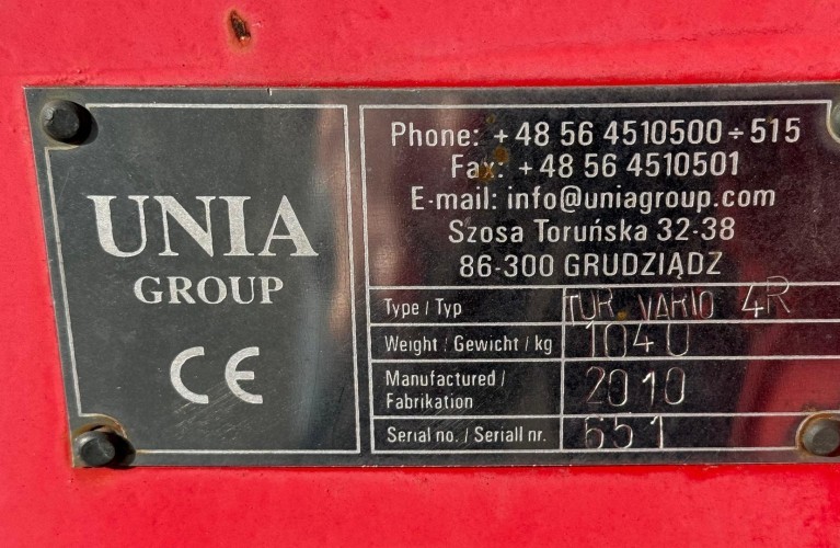 pług zagonowy unia tur vario 4 – 2010 rok | resor | vario
