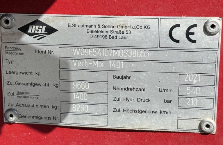 strautmann verti-mix 1401 – 12 m³ | 2021 r. | taśma przednia | waga